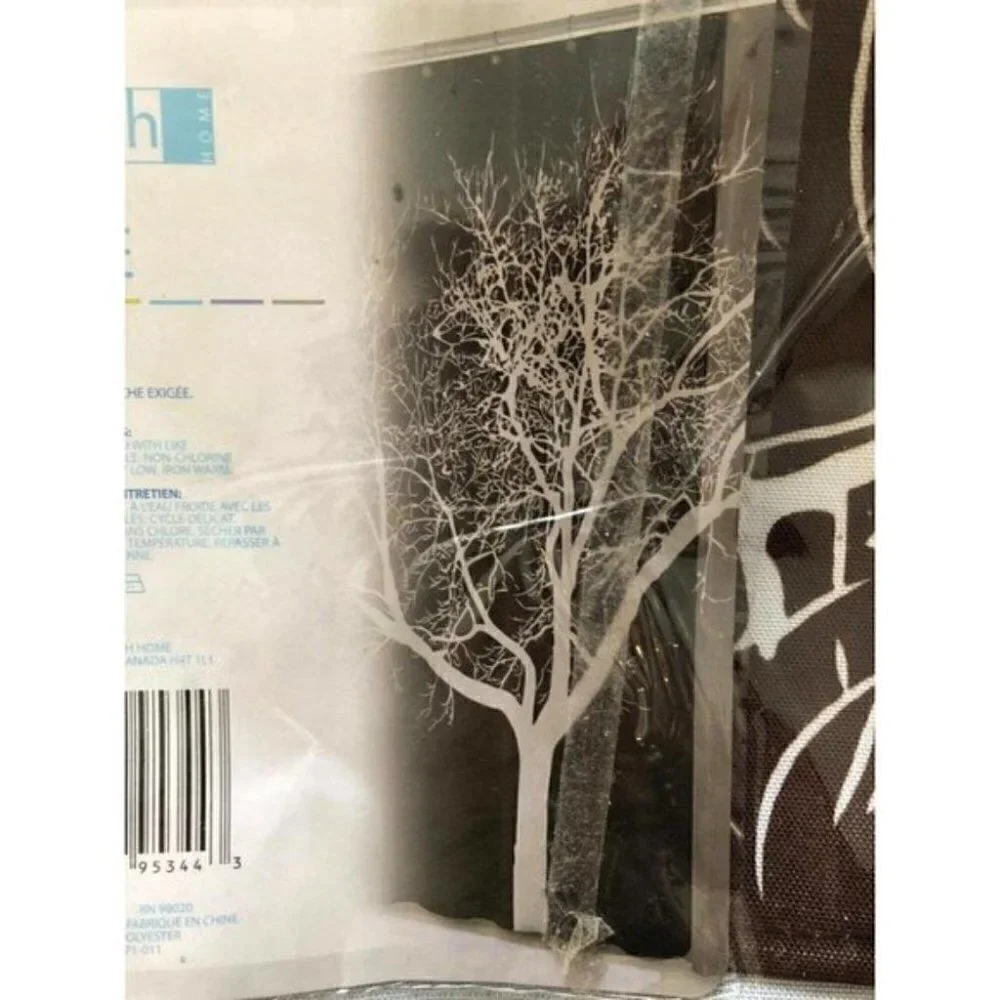 FINAL REDUCTION -  Splash Home Tree Fabric Shower Curtain Chocolate Brown#2236